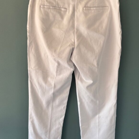 Chico's So Slimming Stretch Crop Sz 1 Optic White Pants High Rise Staple Casual - Picture 3 of 7